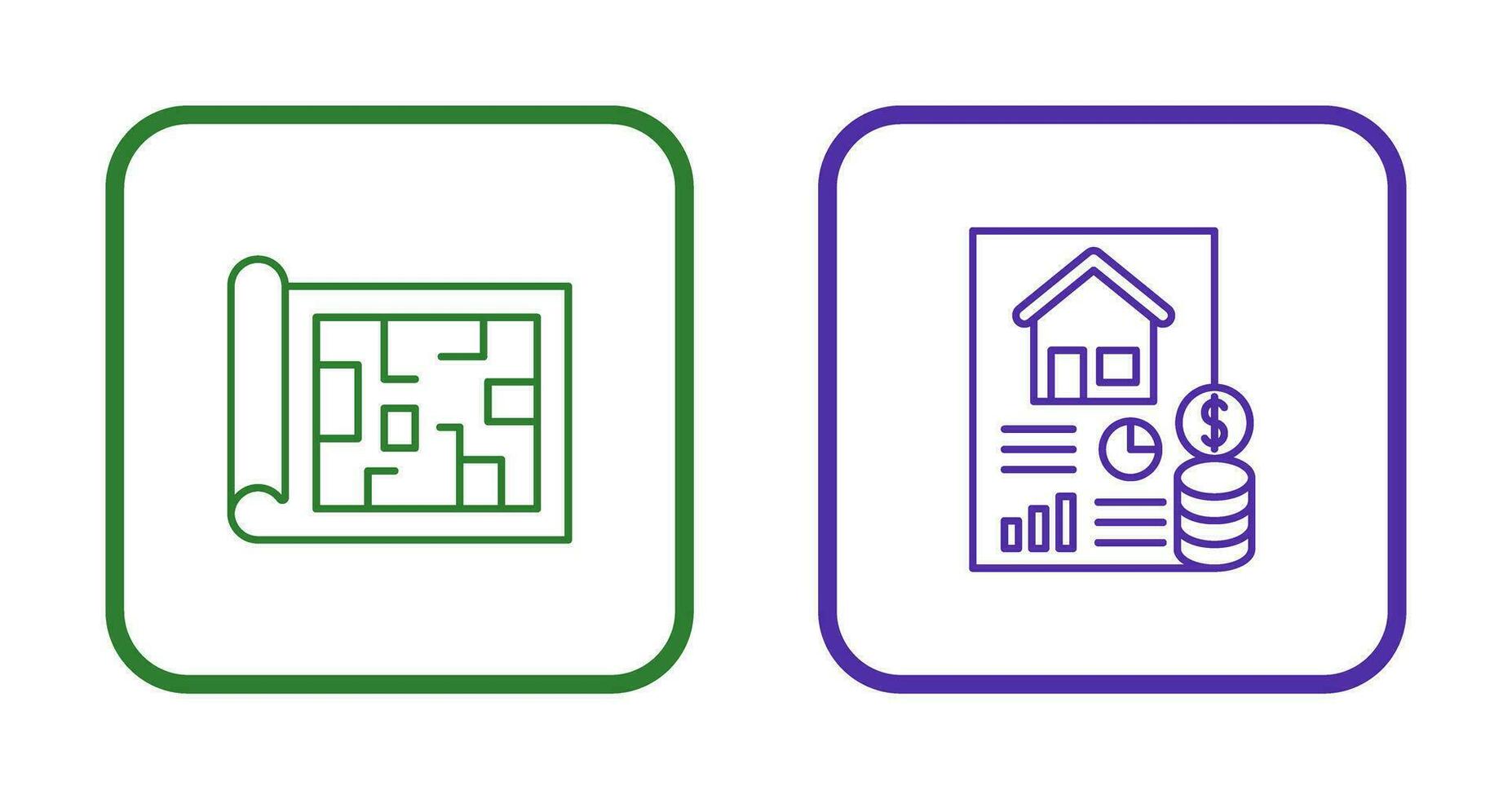 Blueprint and loan Icon vector