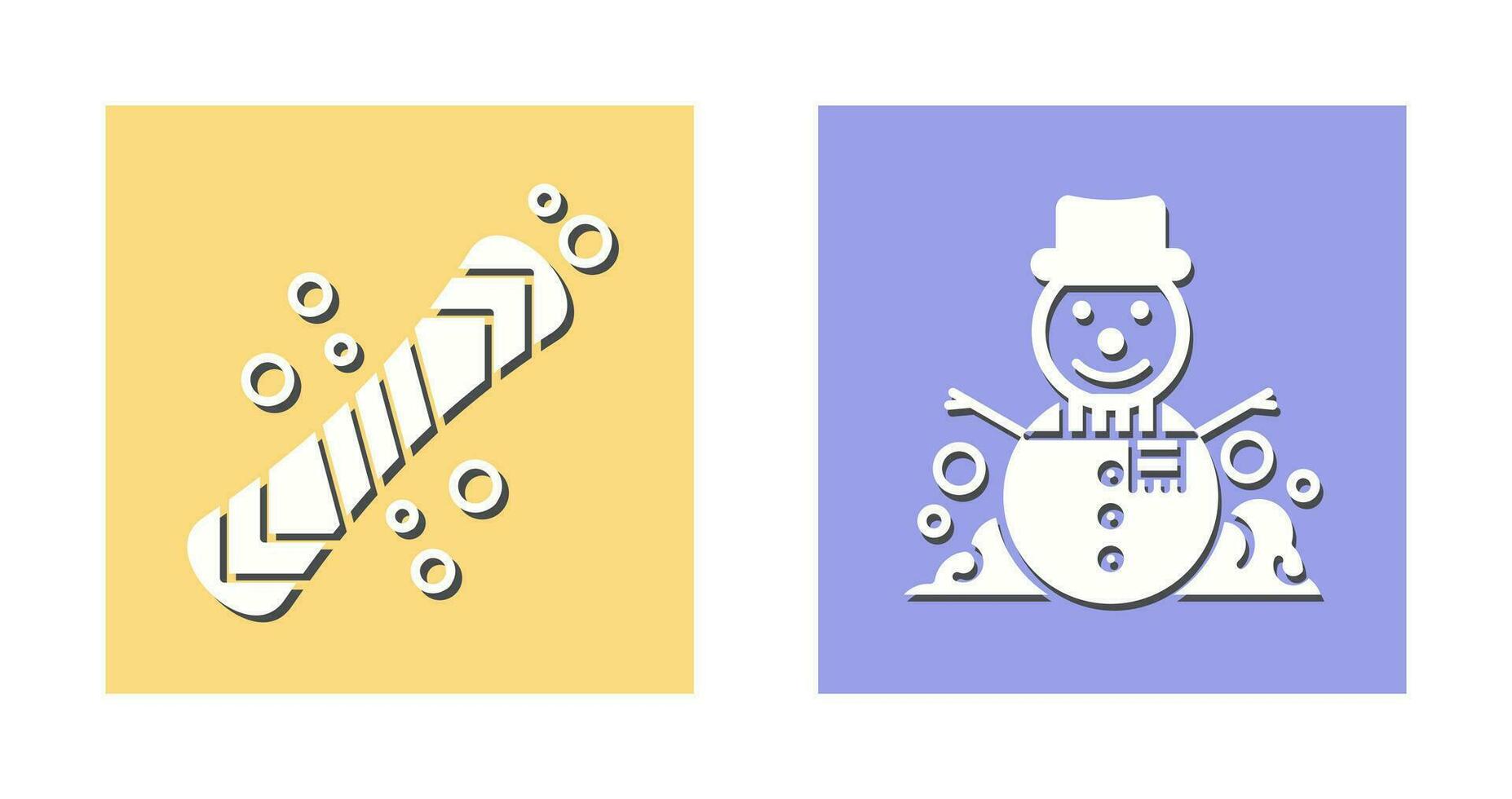 Snowboard and Snowman Icon vector