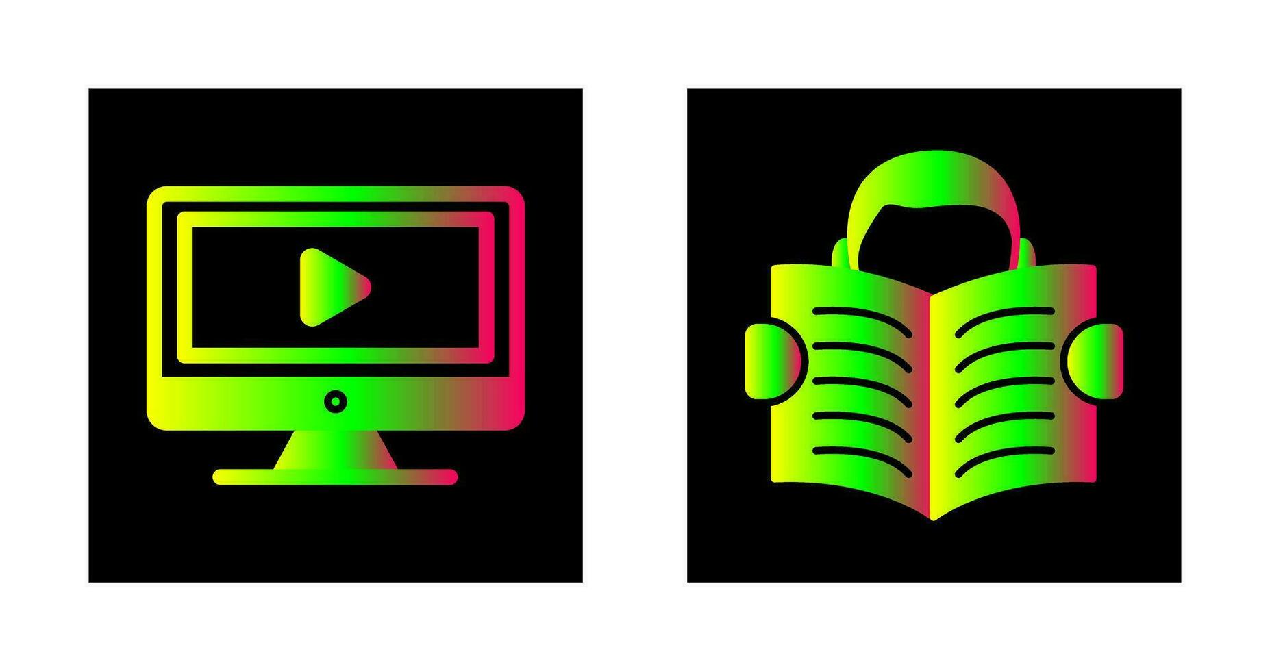 Video Lesson and Reading Icon vector