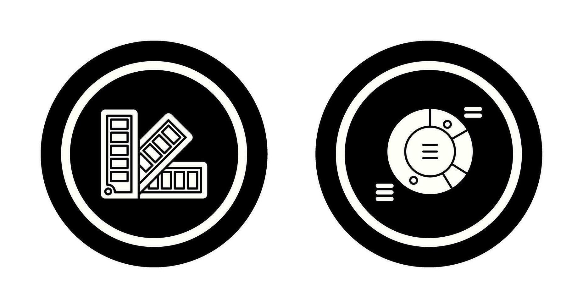 tarta gráfico y pantone icono vector