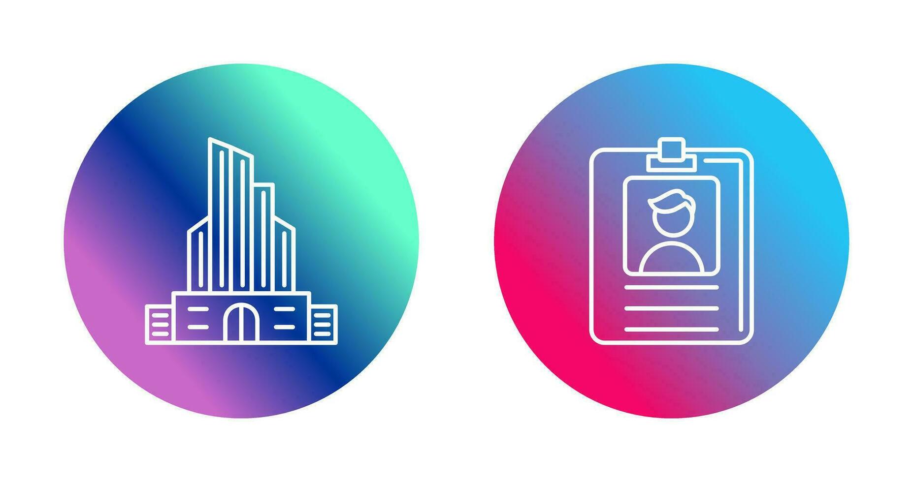 Id Card and Office Building Icon vector
