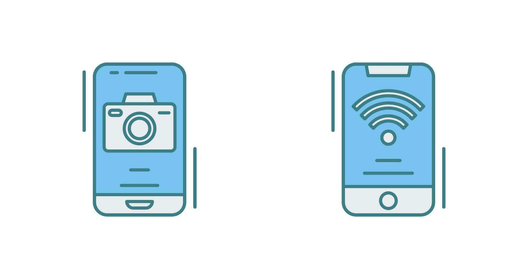 Camera and Wifi Signal Icon vector