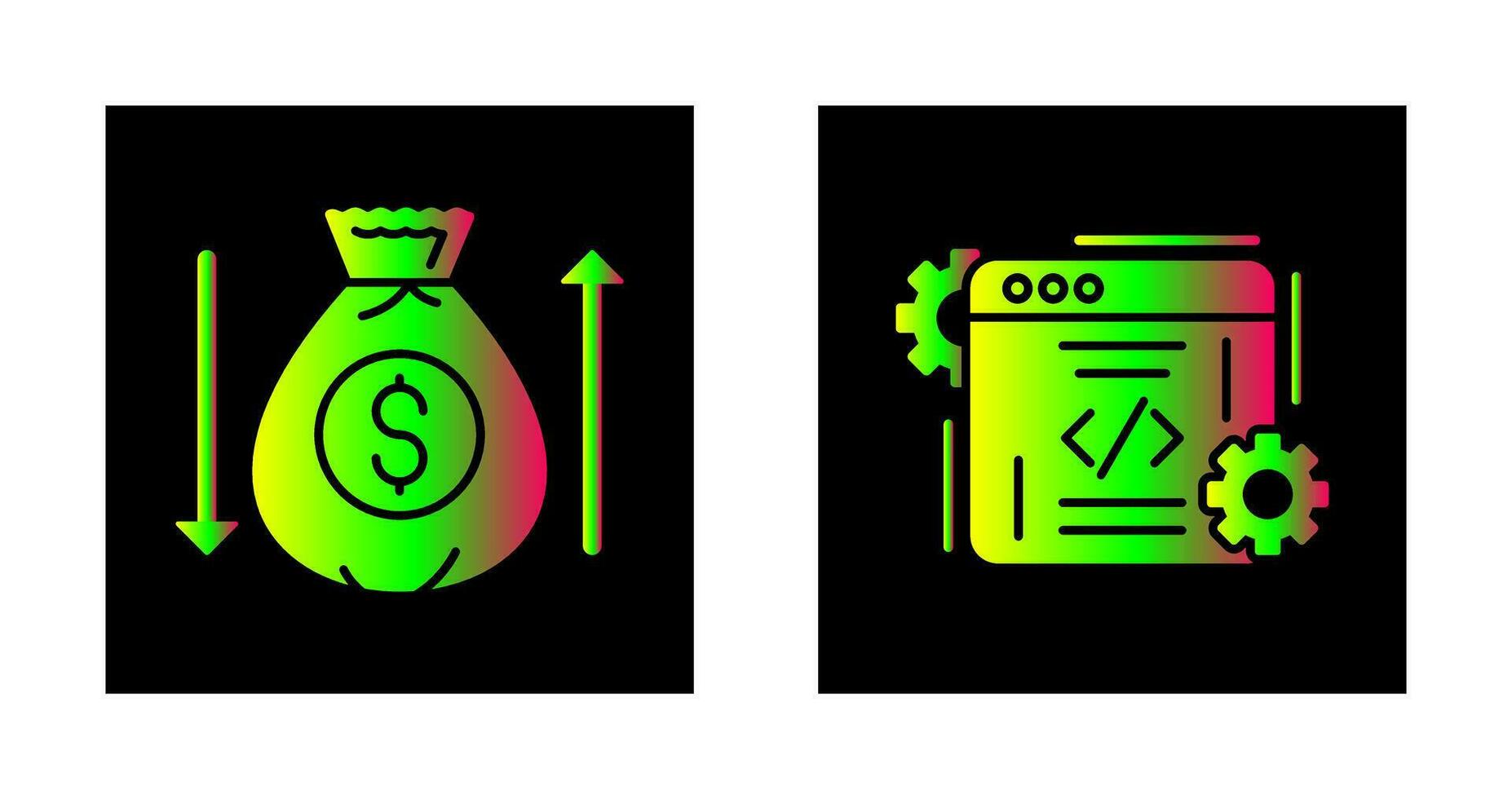 Money Bag and Coding Icon vector