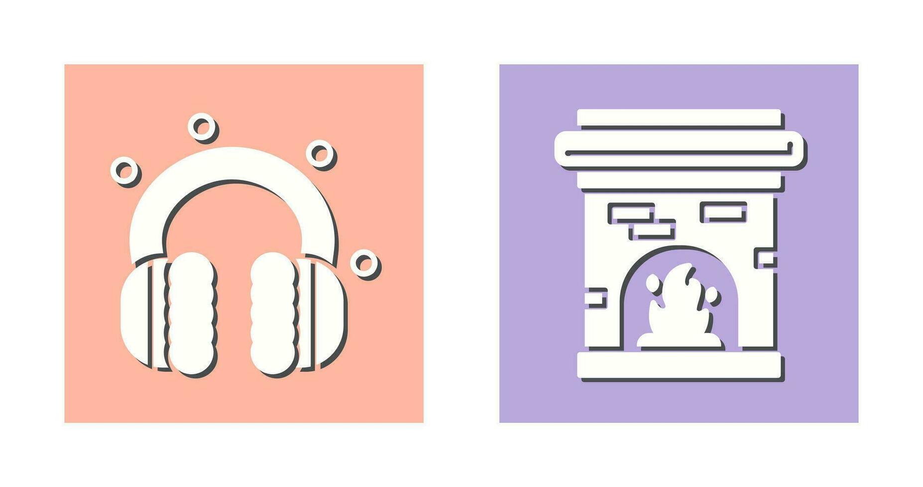 orejera y hogar icono vector