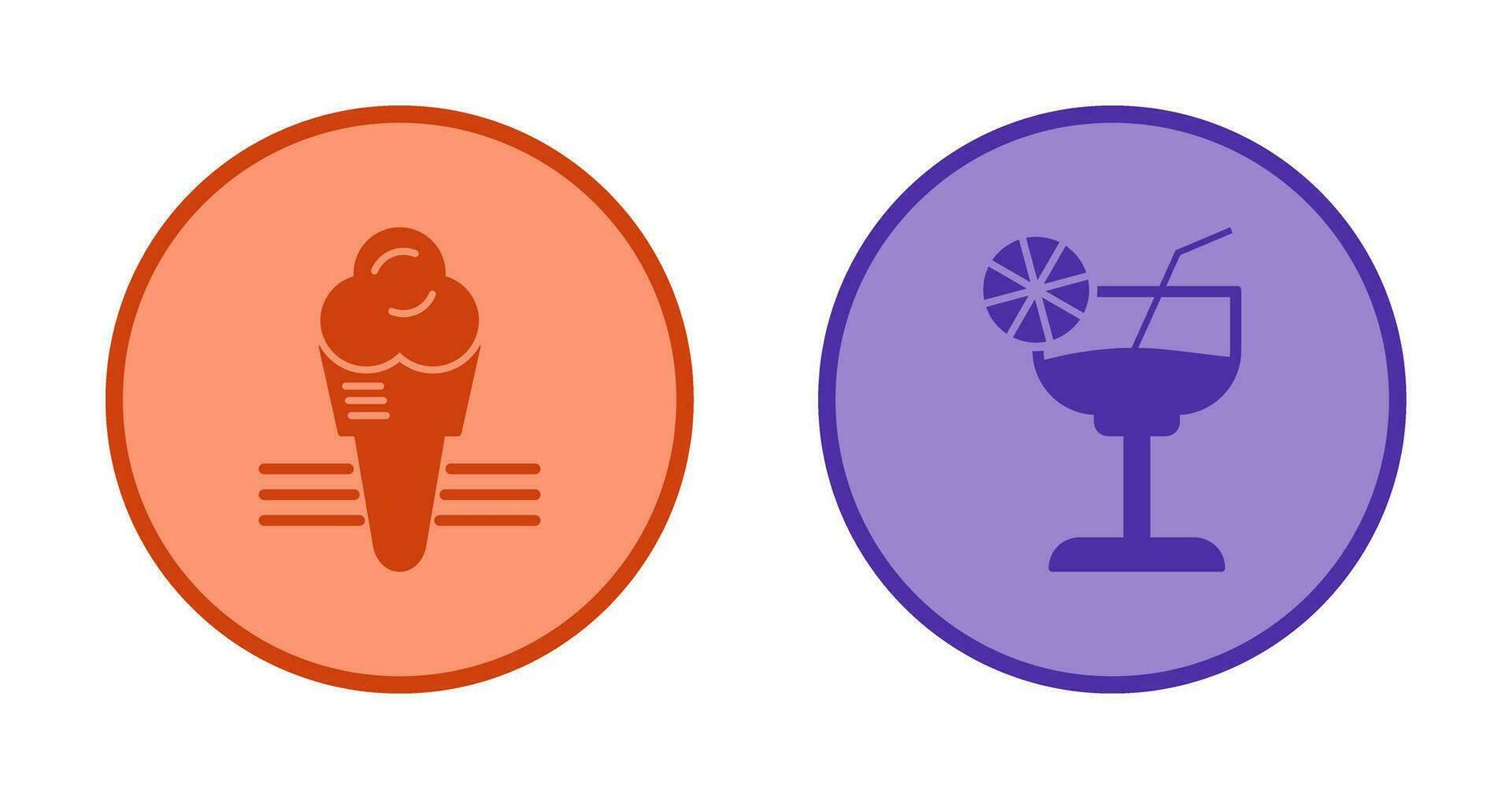 Ice Cream and Cocktail Icon vector