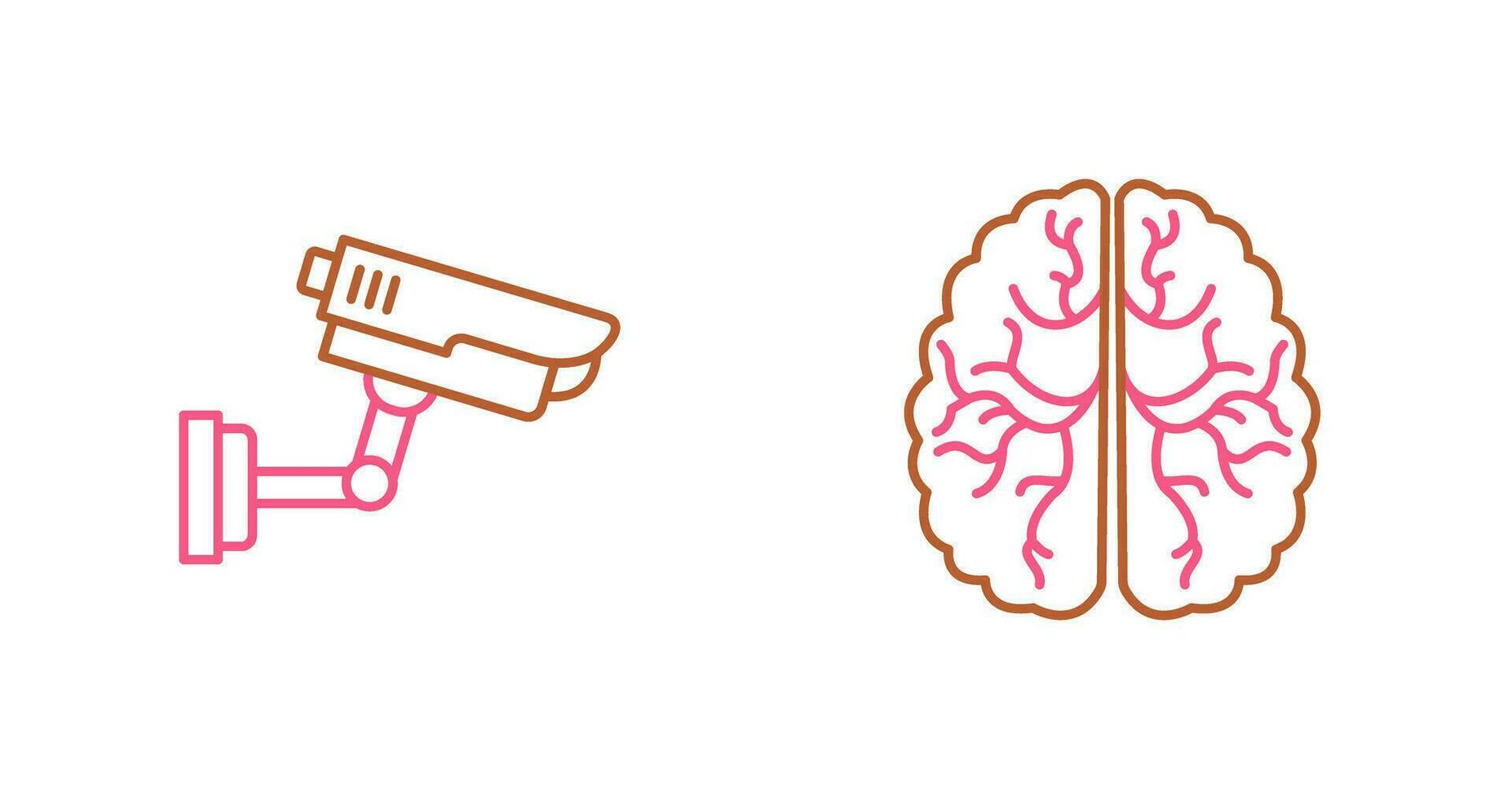 Security Camera and Brain Icon vector