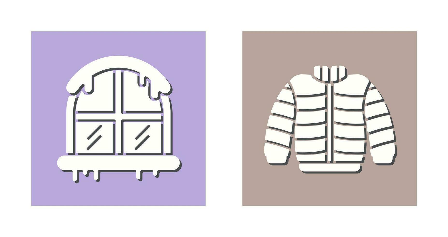 Window and Winter Clothes Icon vector