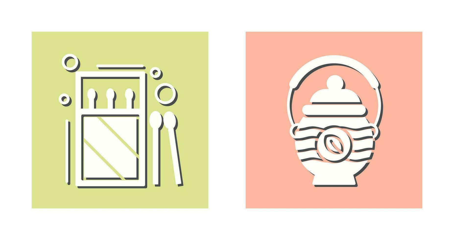 Matches and Teapot Icon vector