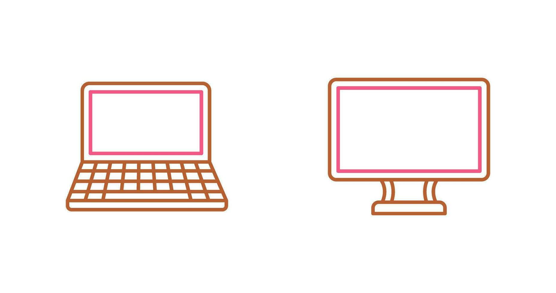 ordenador portátil y lcd icono vector