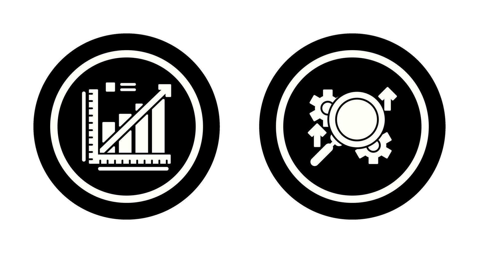 Line Graph and Search Icon vector