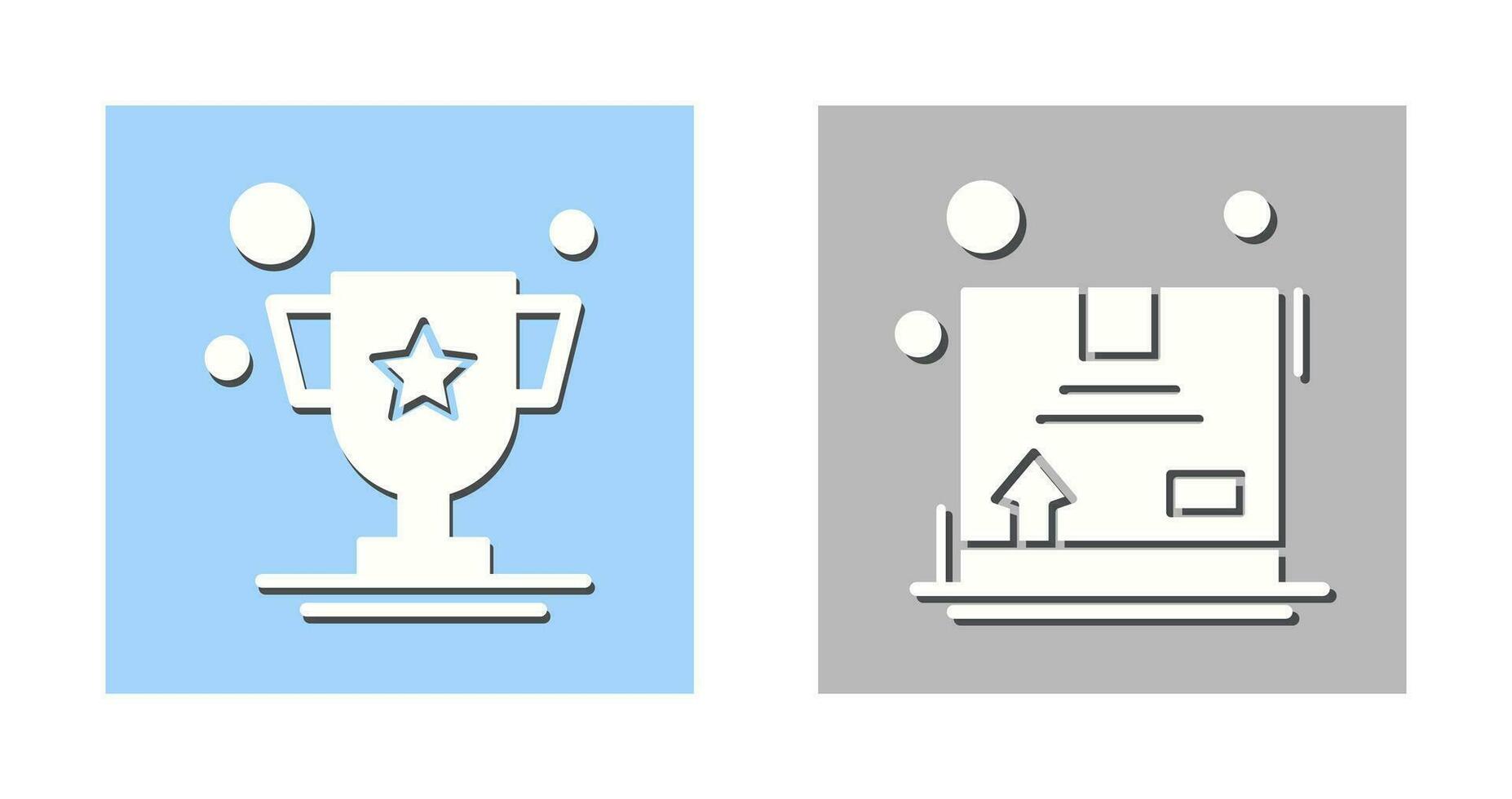 Trophy and Box Icon vector