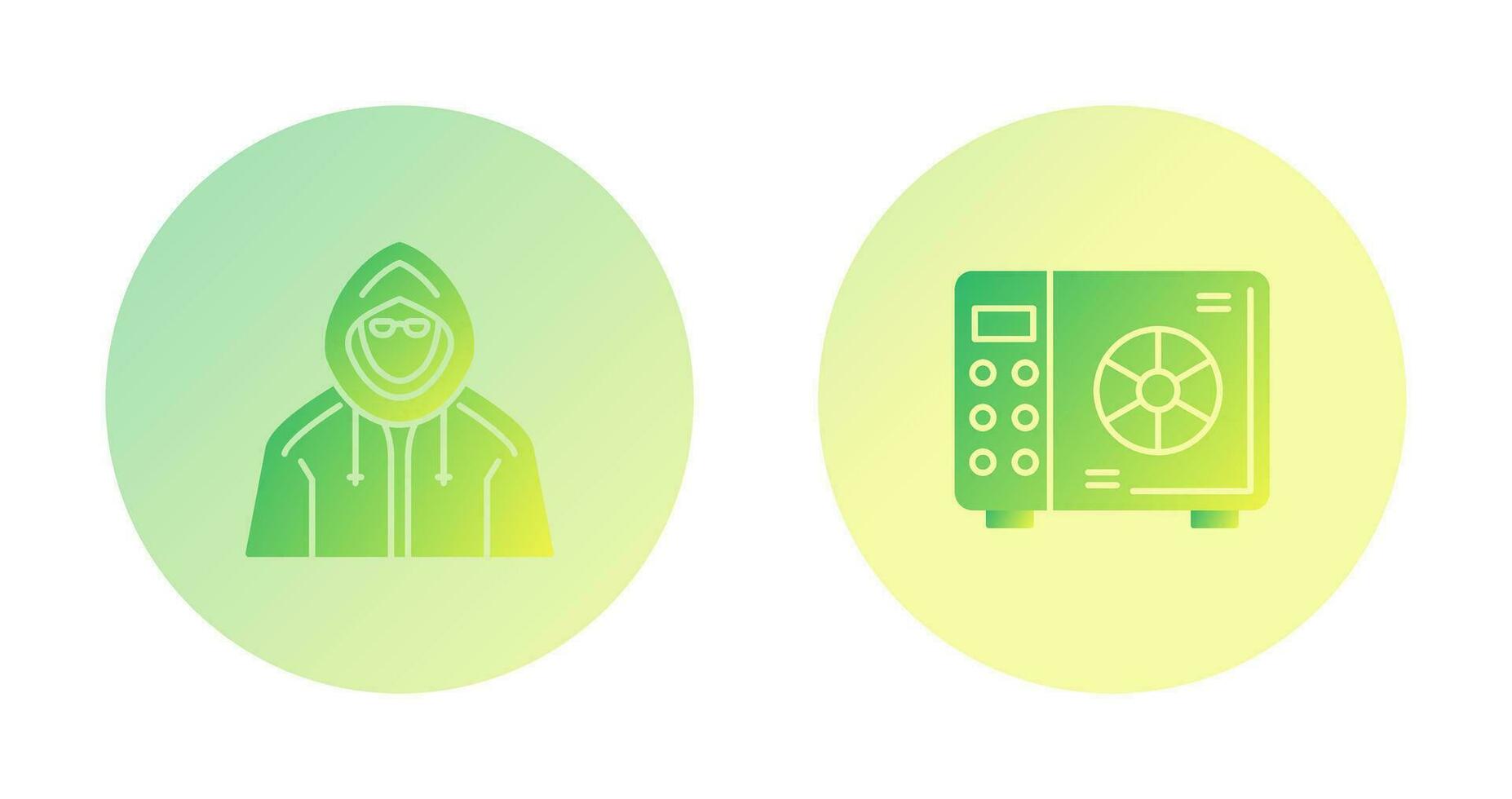 Safe Box and  Hacker Icon vector
