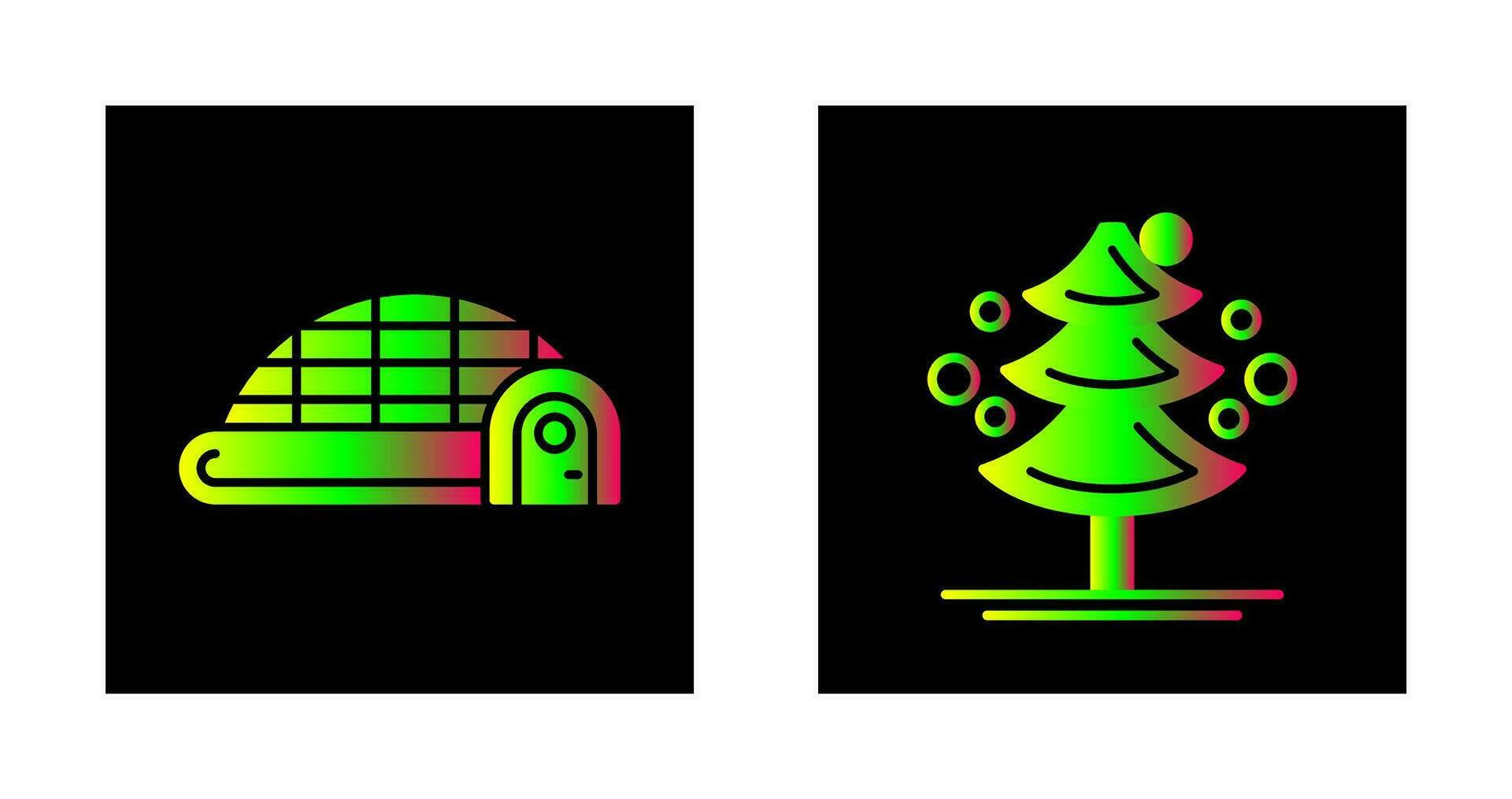 Igloo and Pine Tree Icon vector