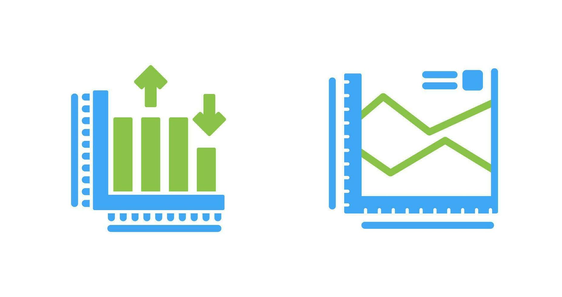Spline Chart and Bar Graph Icon vector