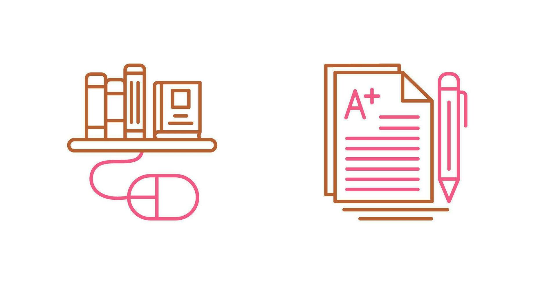 Digital Library and Essay Icon vector