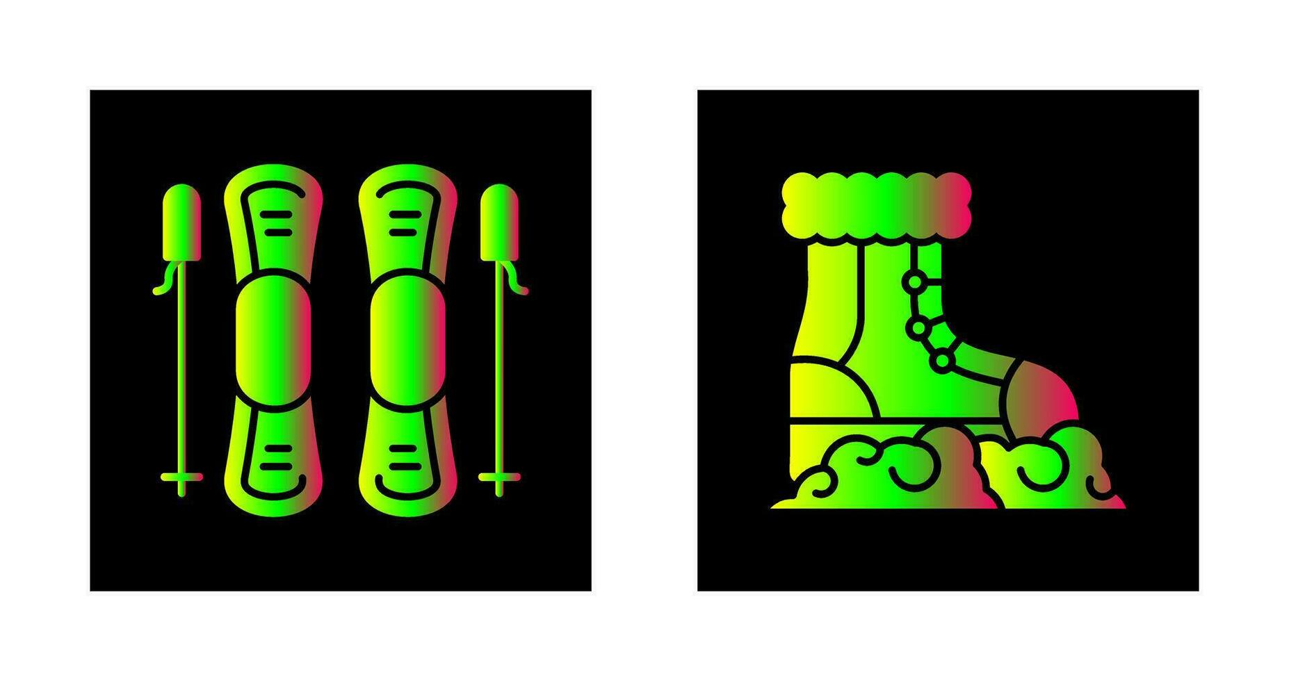 Skills and Snow Boots Icon vector