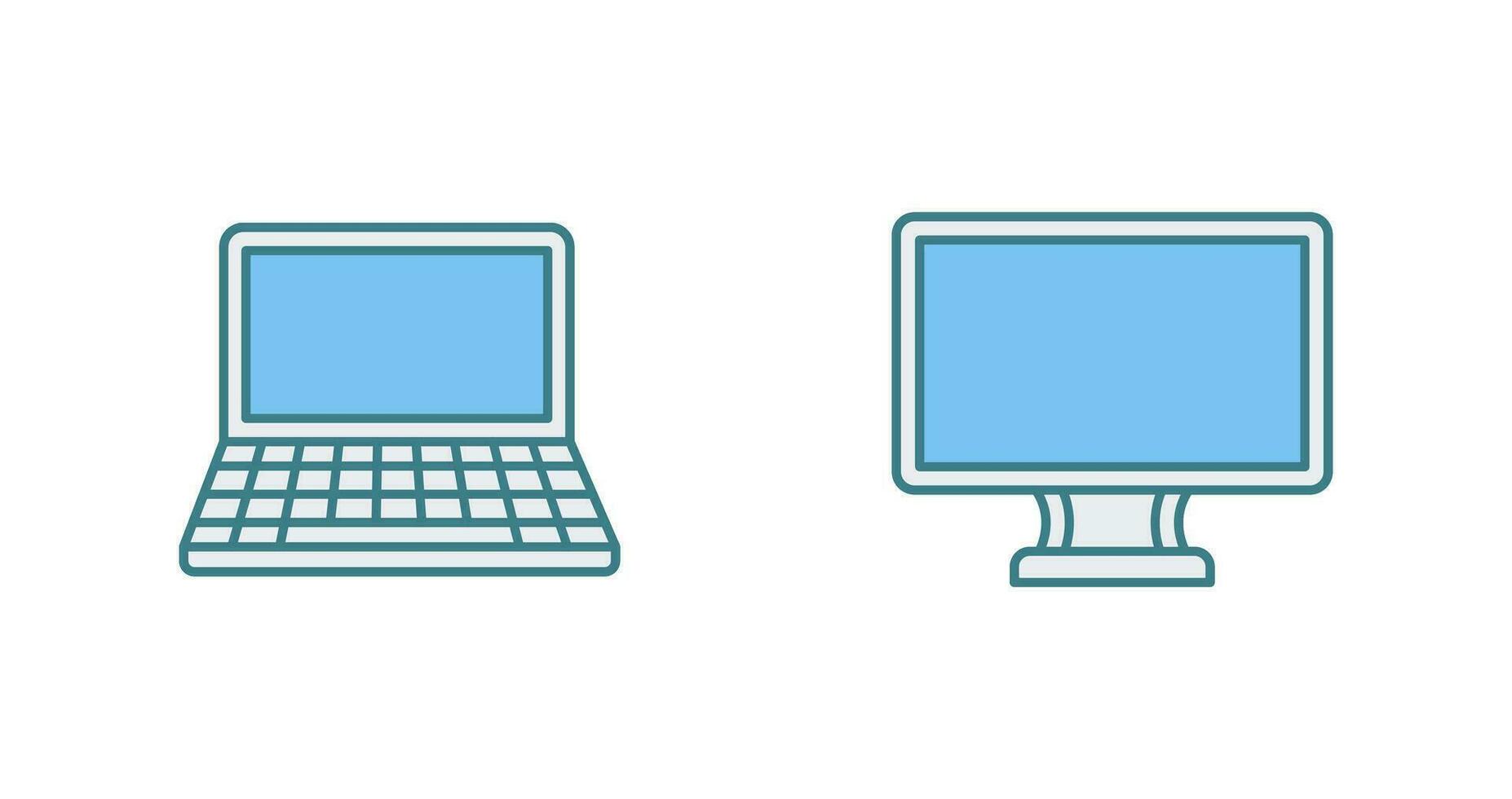 Laptop and Lcd  Icon vector