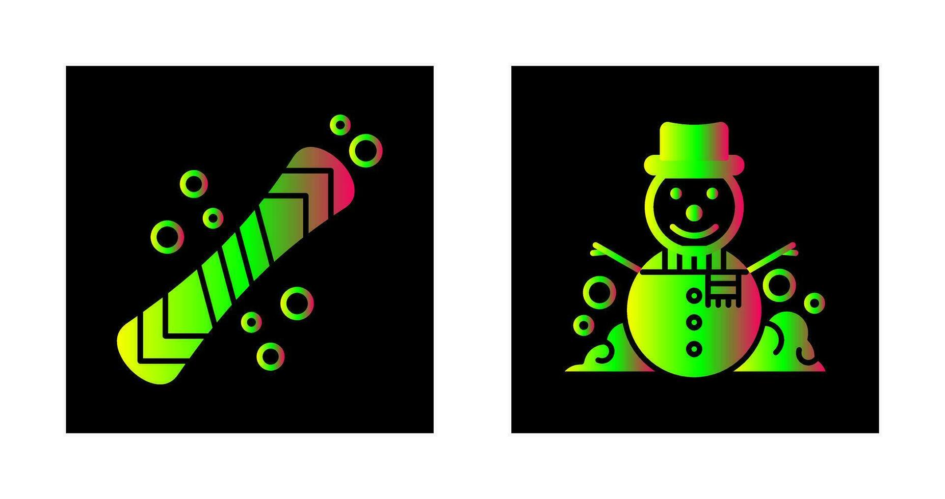 Snowboard and Snowman Icon vector