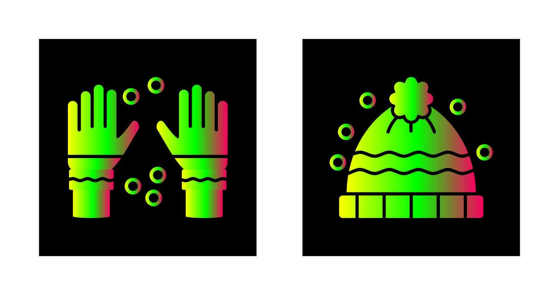 Winter Gloves and Winter Hat Icon vector