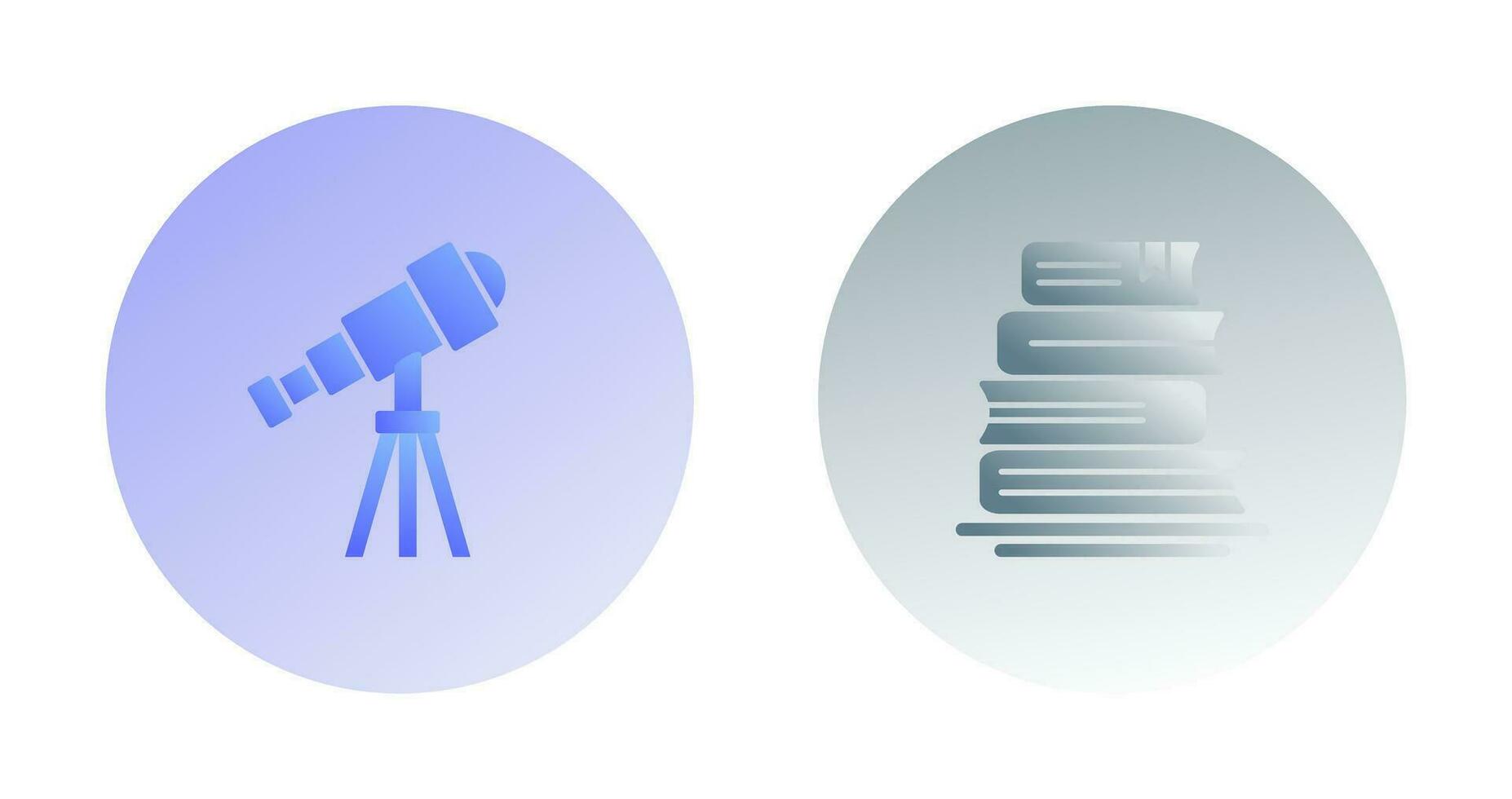 Telescope and BooksSnack and Money Icon vector