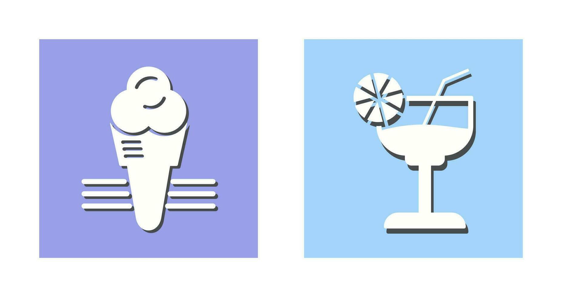 Ice Cream and Cocktail Icon vector