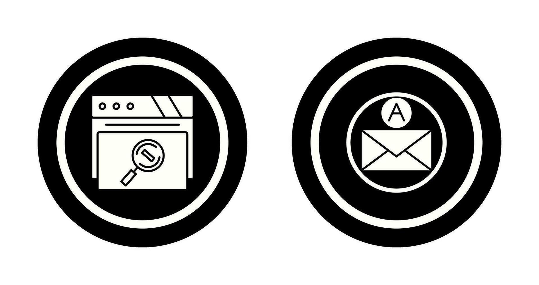 Magnifying Glass and Email Icon vector