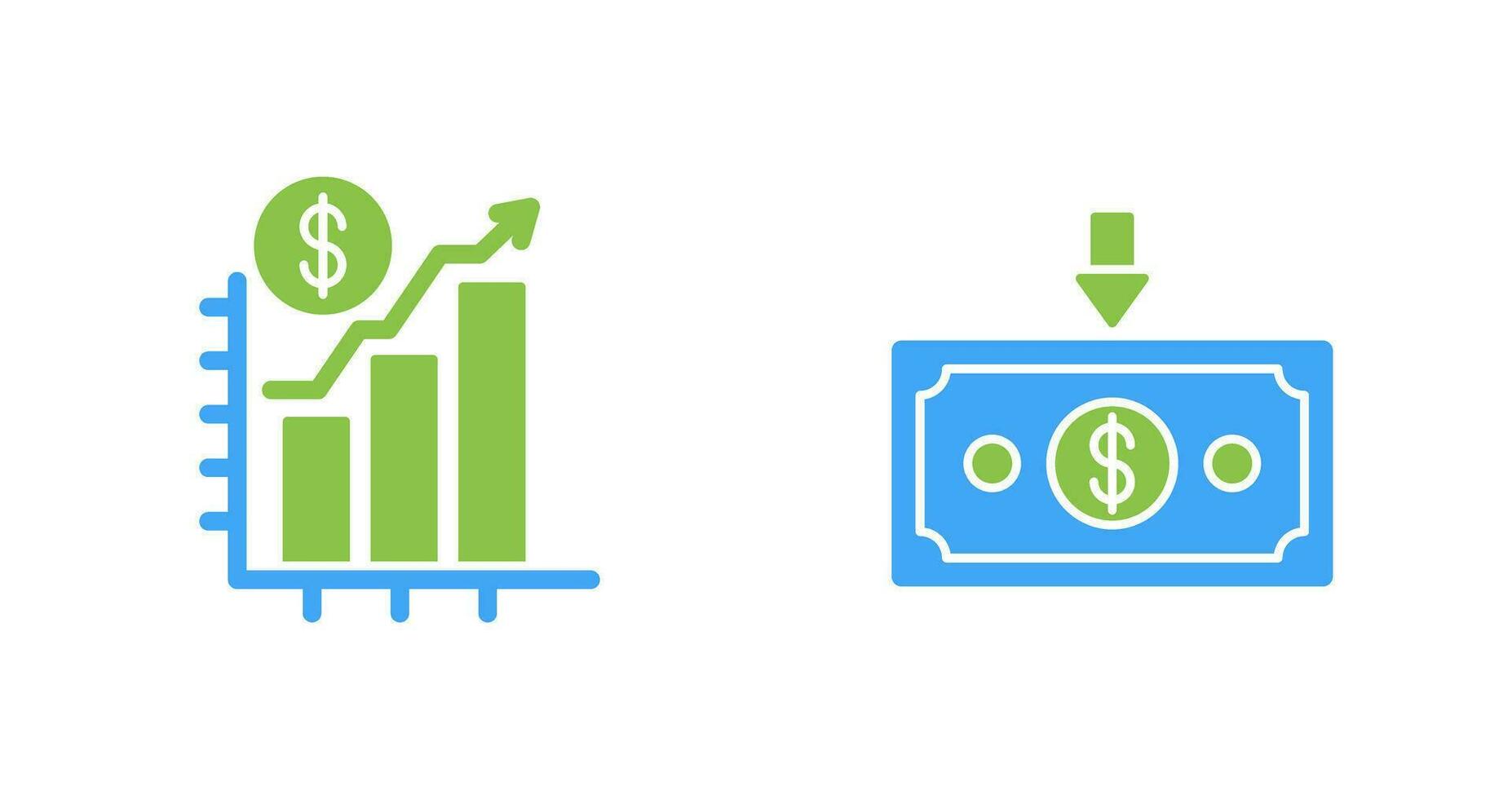 Chart Up and Money Down Icon vector