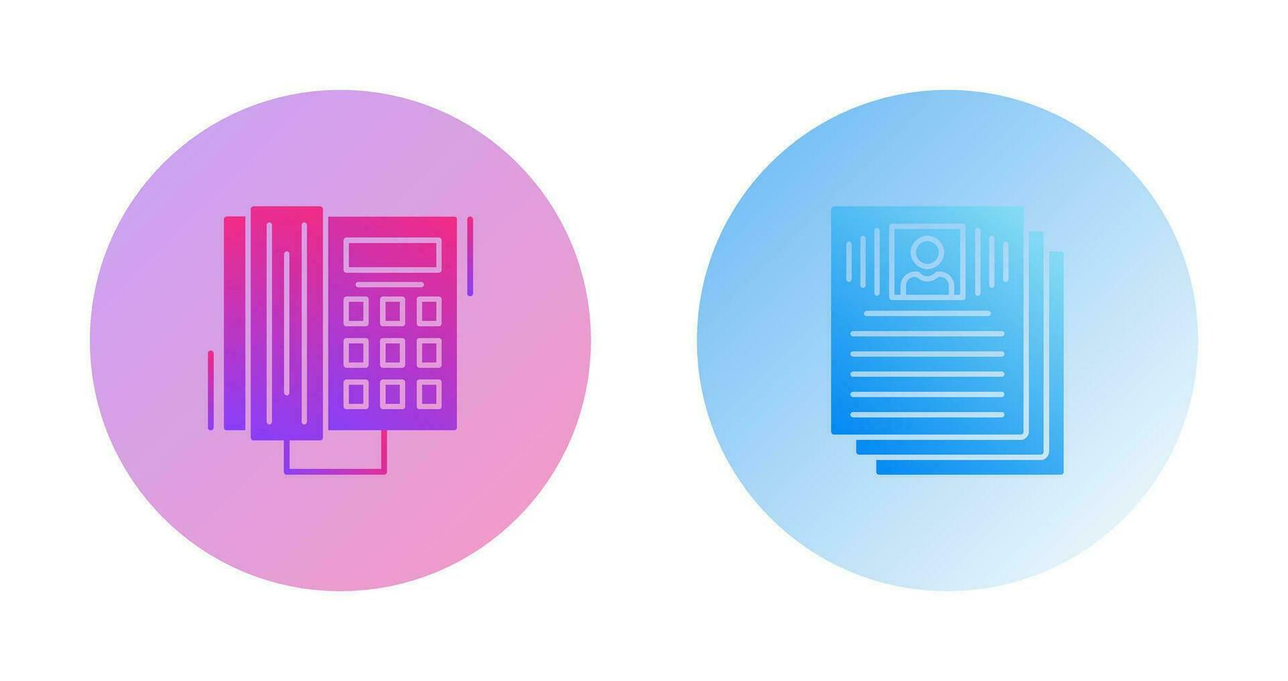 Phone Call and Resume Icon vector