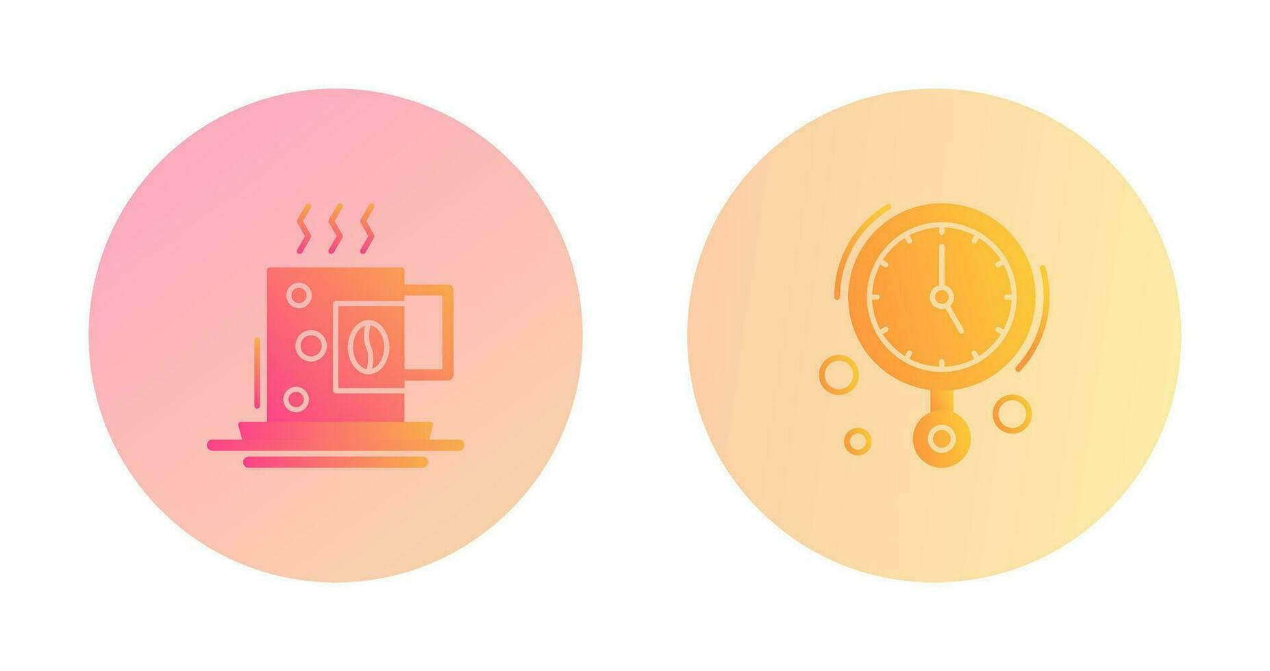 Coffee Cup and Wall Clock Icon vector