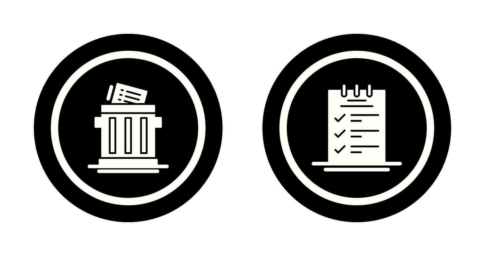Trash List and Booking CheckList Icon vector