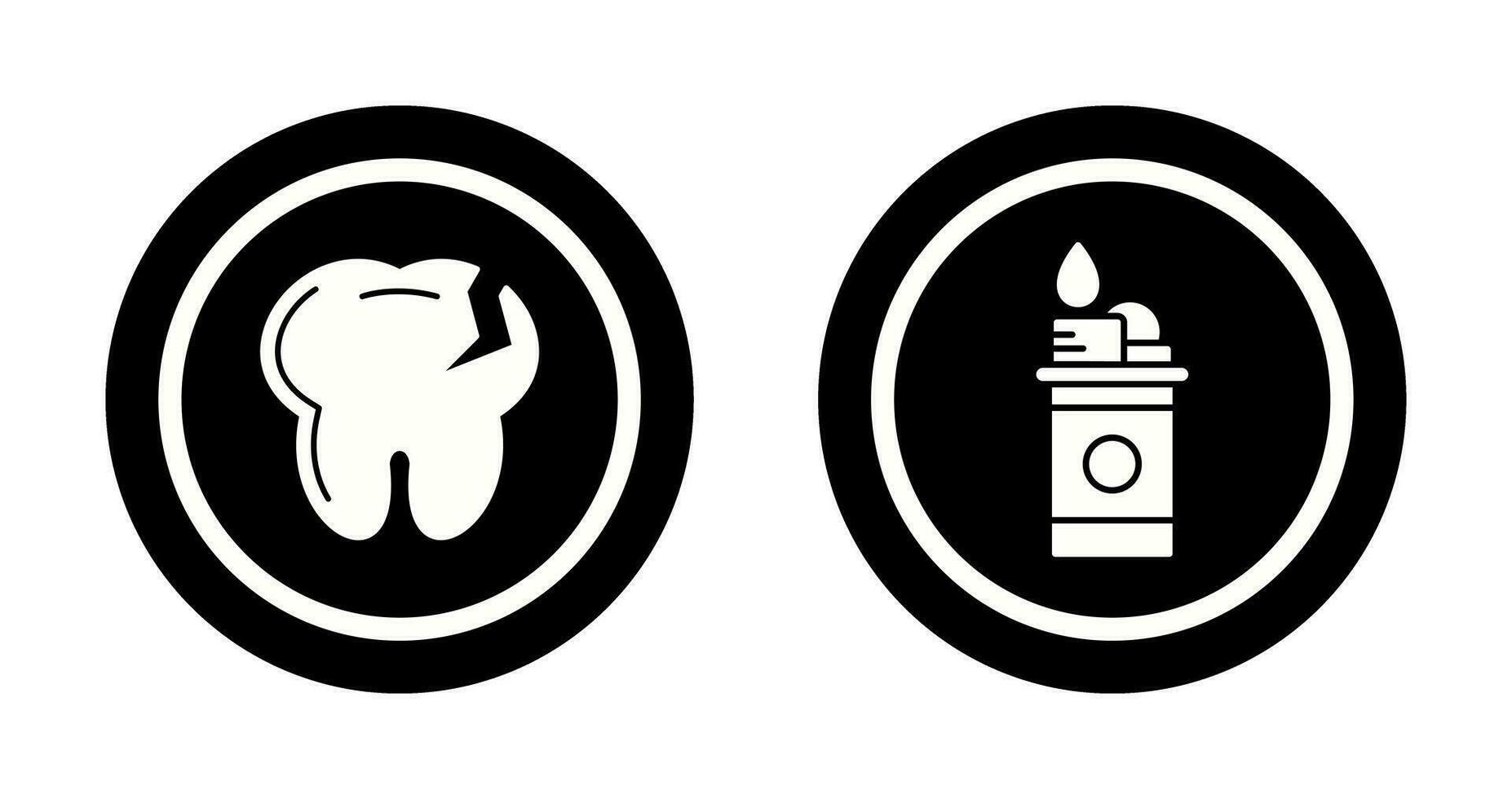 Tooth and Lighter Icon vector