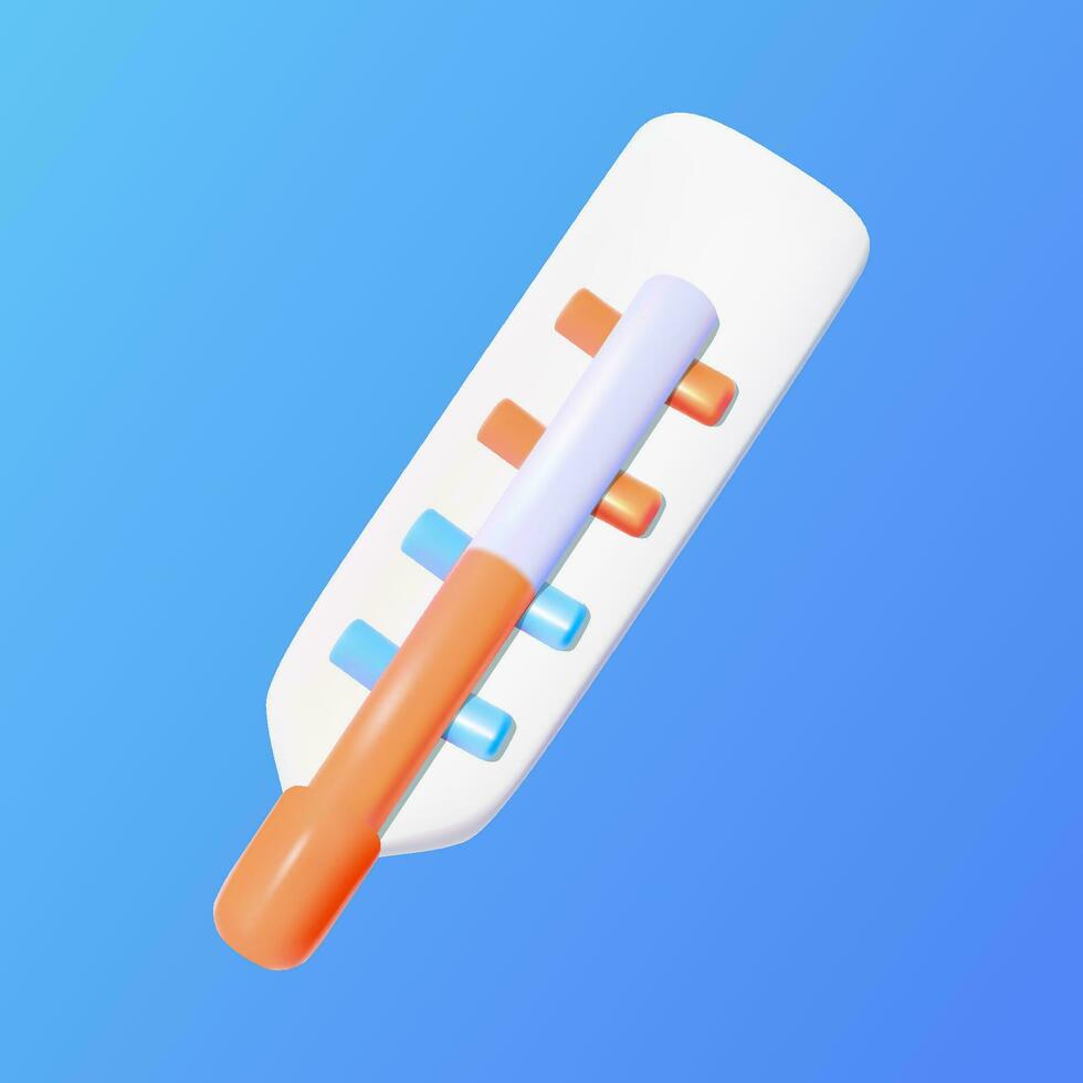 Cartoon medical thermometer 3d icon. vector