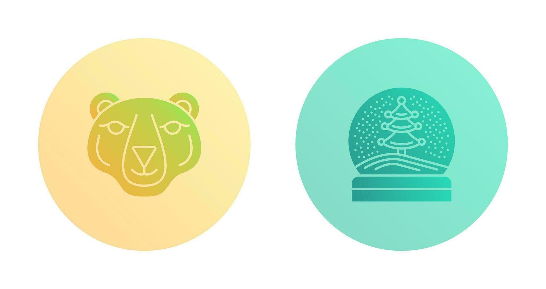 Polar Bear and Snow Globe Icon vector