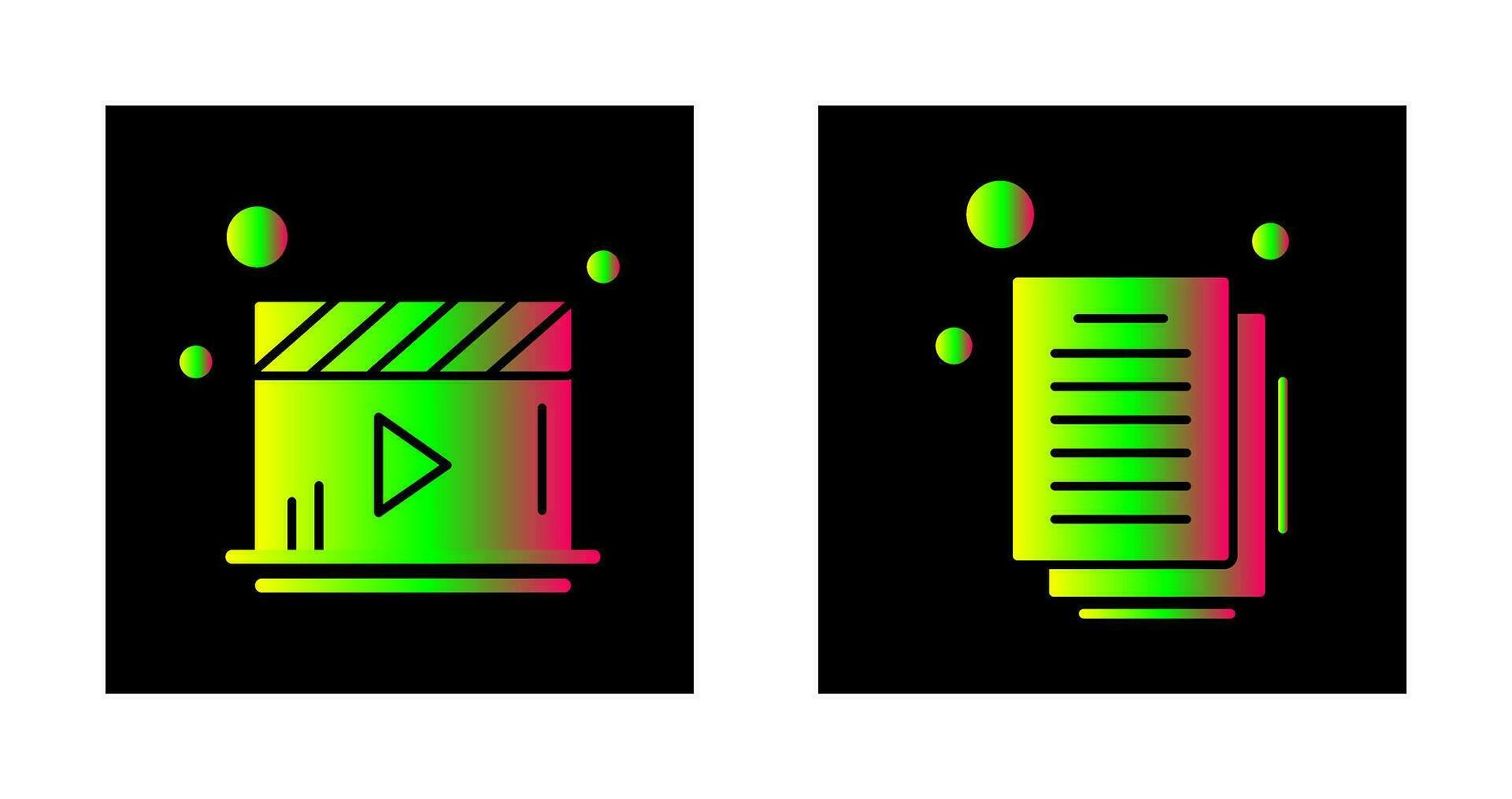 Video Player and Document Icon vector