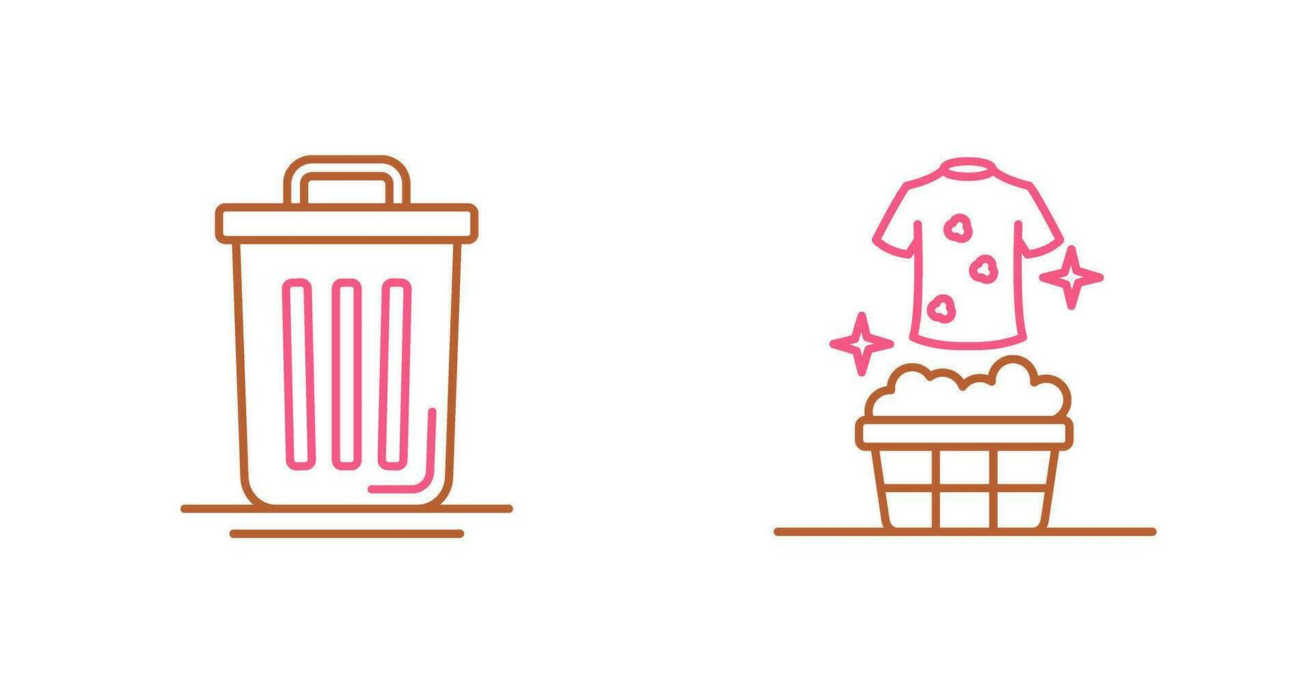 Trash Can and Laundary Icon vector