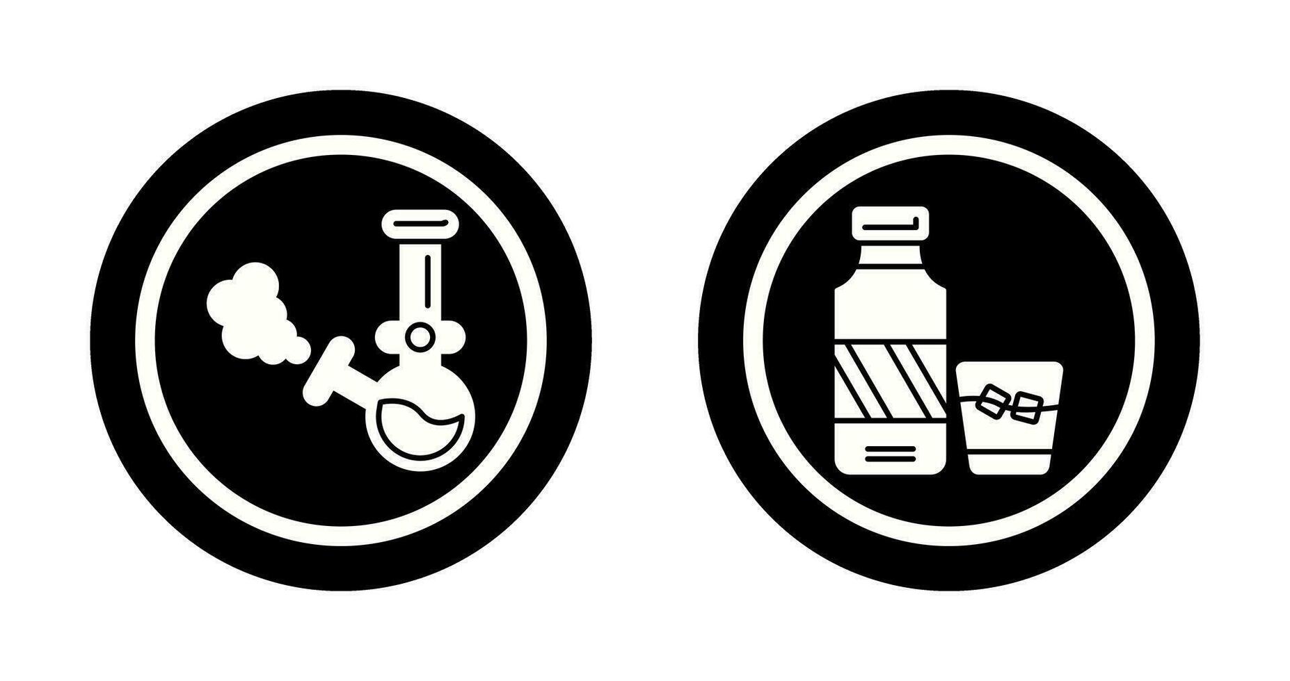 bong y whisky icono vector