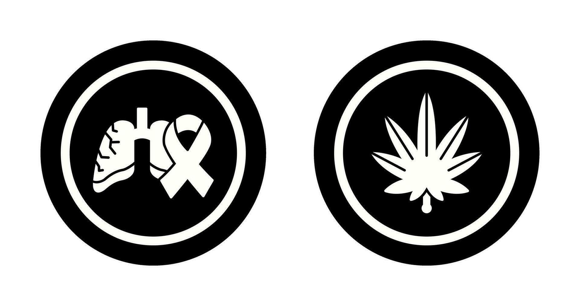 Cancer and Weed Icon vector