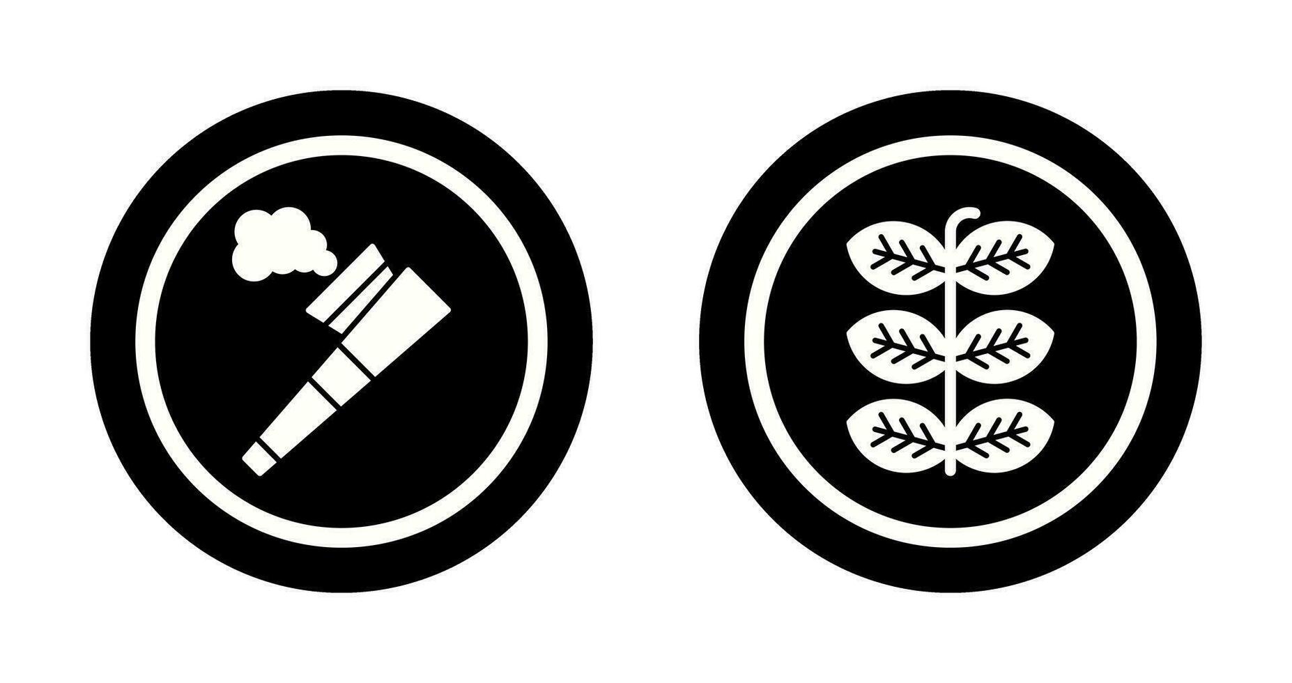 tubo y tabaco hojas icono vector