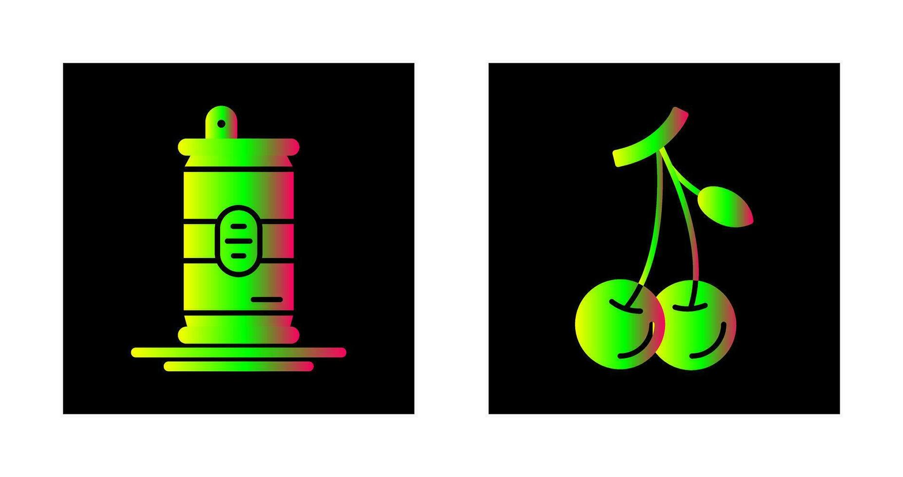 Beer Can and Cherries Icon vector