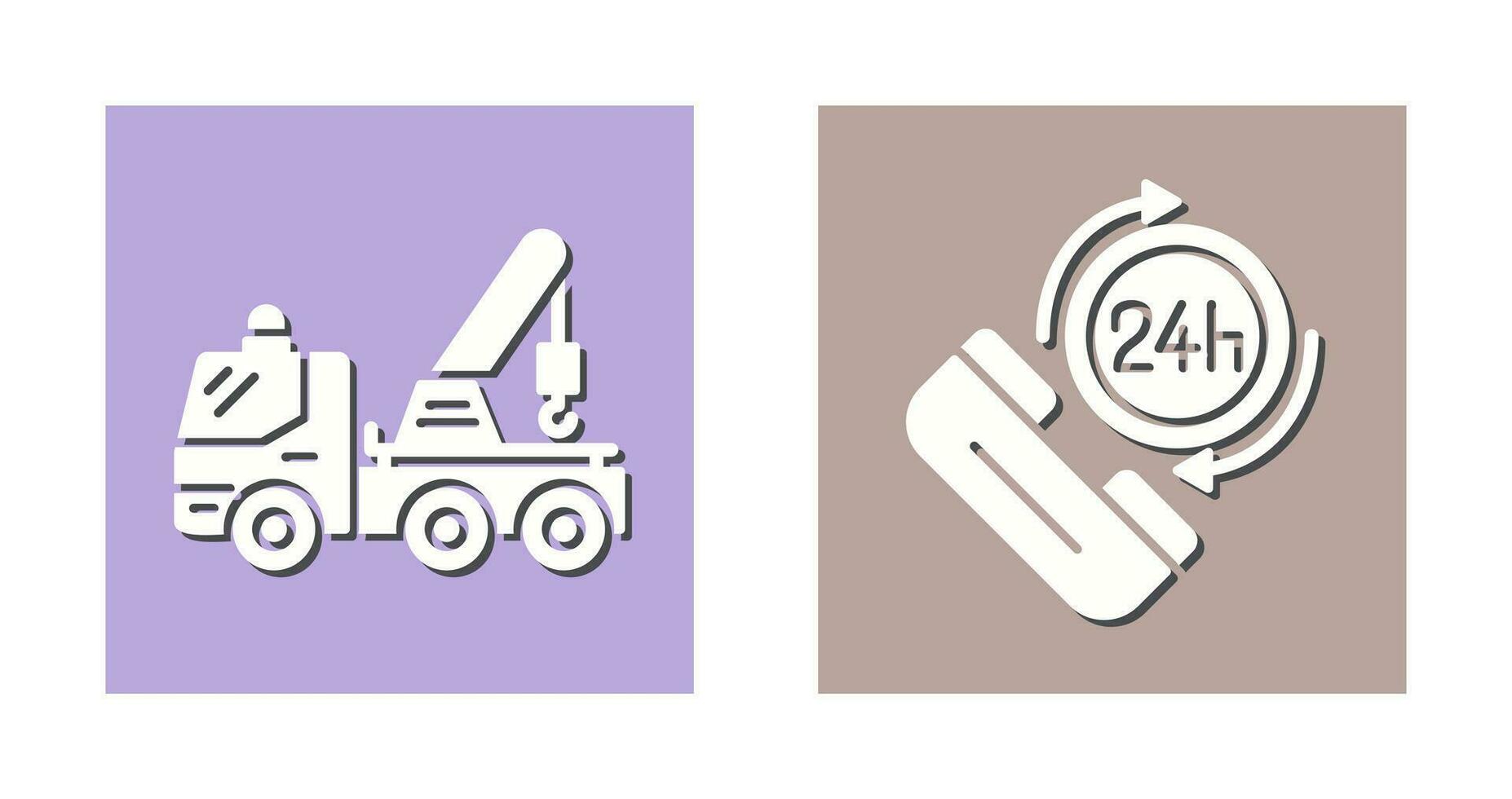 Crane and 24h Icon vector