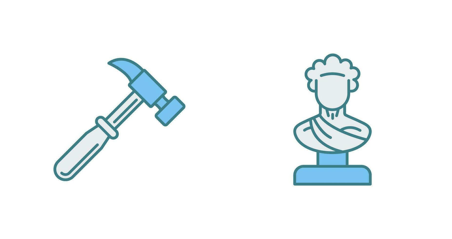 Hammer and Statue Icon vector