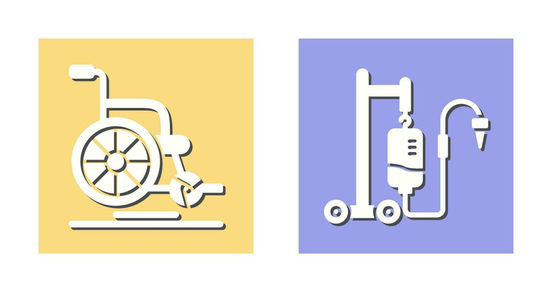 Wheel Chair and Intravenous Icon vector