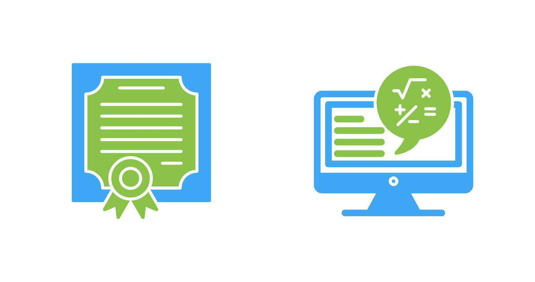 Certificate and Maths Icon vector