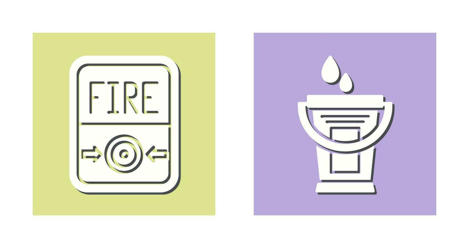 Fire Button and Water Bucket Icon vector