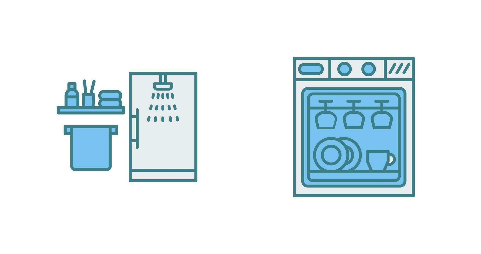 Shower and Dishwasher Icon vector