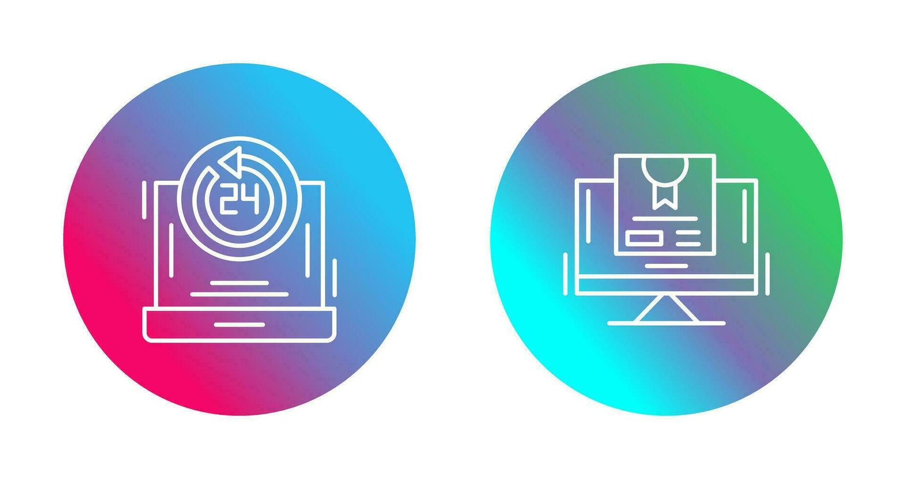 24h Support and New Lable Icon vector