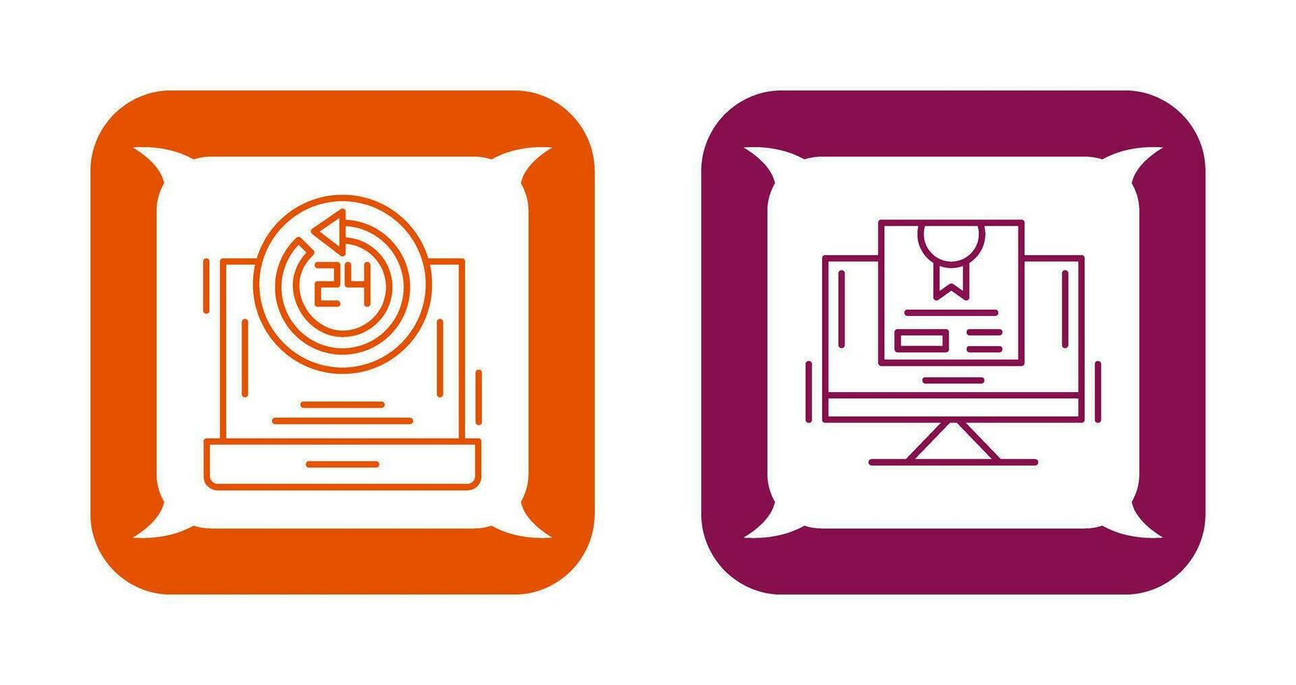 24h Support and New Lable Icon vector