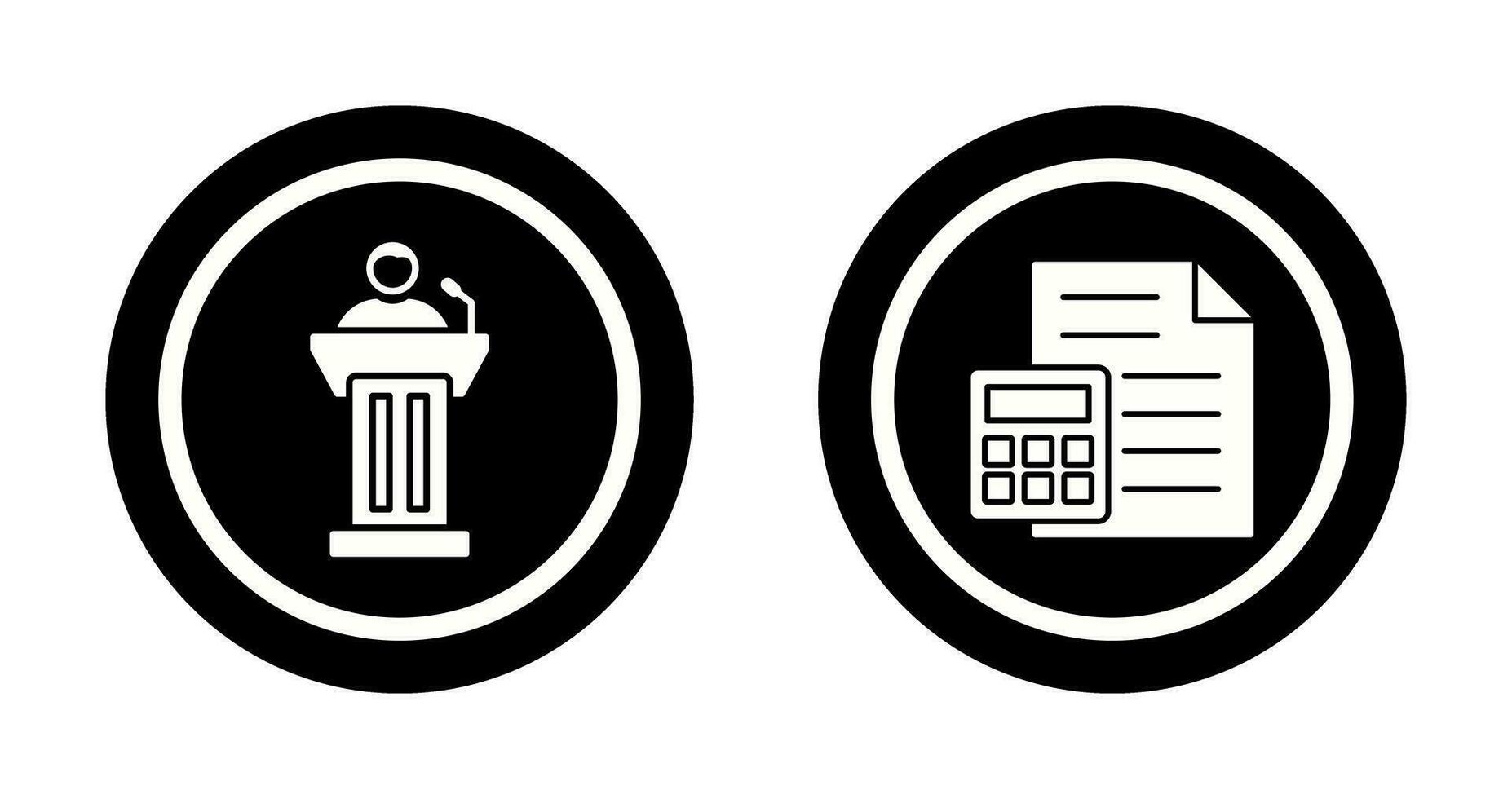 Podium and CalculatorSnack and Money Icon vector