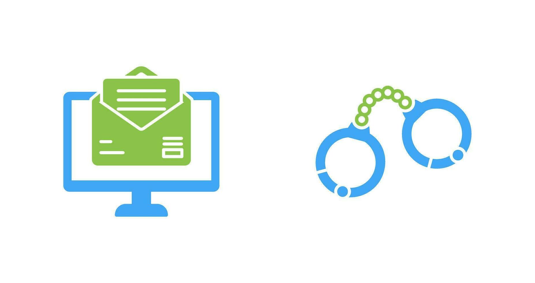 Mail and Handcuffs Icon vector