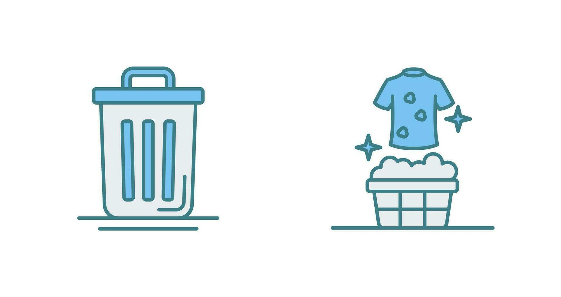 Trash Can and Laundary Icon vector